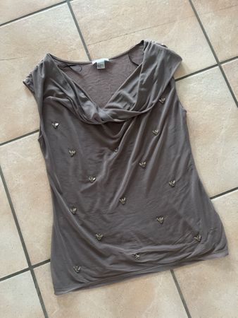 Schönes H&M Top mit Glitzer-Bienchen Gr. M (38/40) 