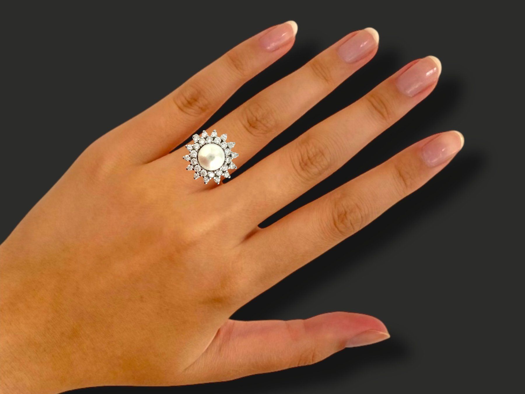 Bucherer Anelli: BUCHERER, Perlen - Diamant - Cocktailring – Usato da Zuzwil SG venduto da artimmo 1
