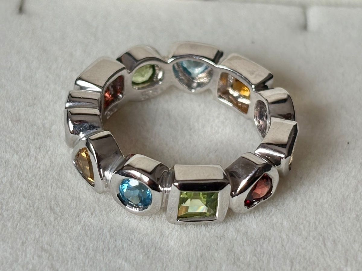 Anelli: Ring Multiedelsteine, Granat, NEU, Silber 925, Gr. 56 – Nuovo (secondo la descrizione) da Brugg AG venduto da lau_9rvy 1