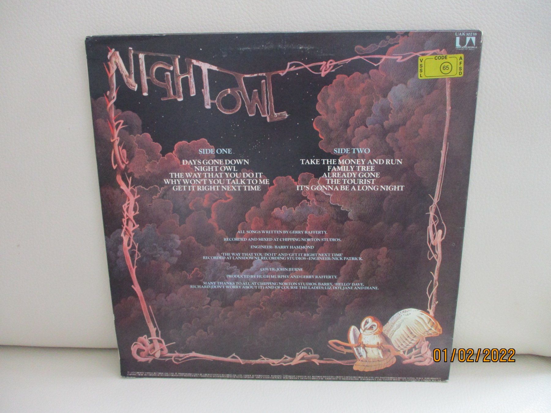 Schallplatten: Gerry Rafferty – Night Owl – Gebraucht aus Liestal von Disc-Point 1