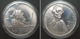 SLOWAKEI 200 Korun 1996 MORIC BENOVSKY Silber stgl