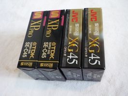 4x TDK JVC leer Super VHS - XG45 + SE C45