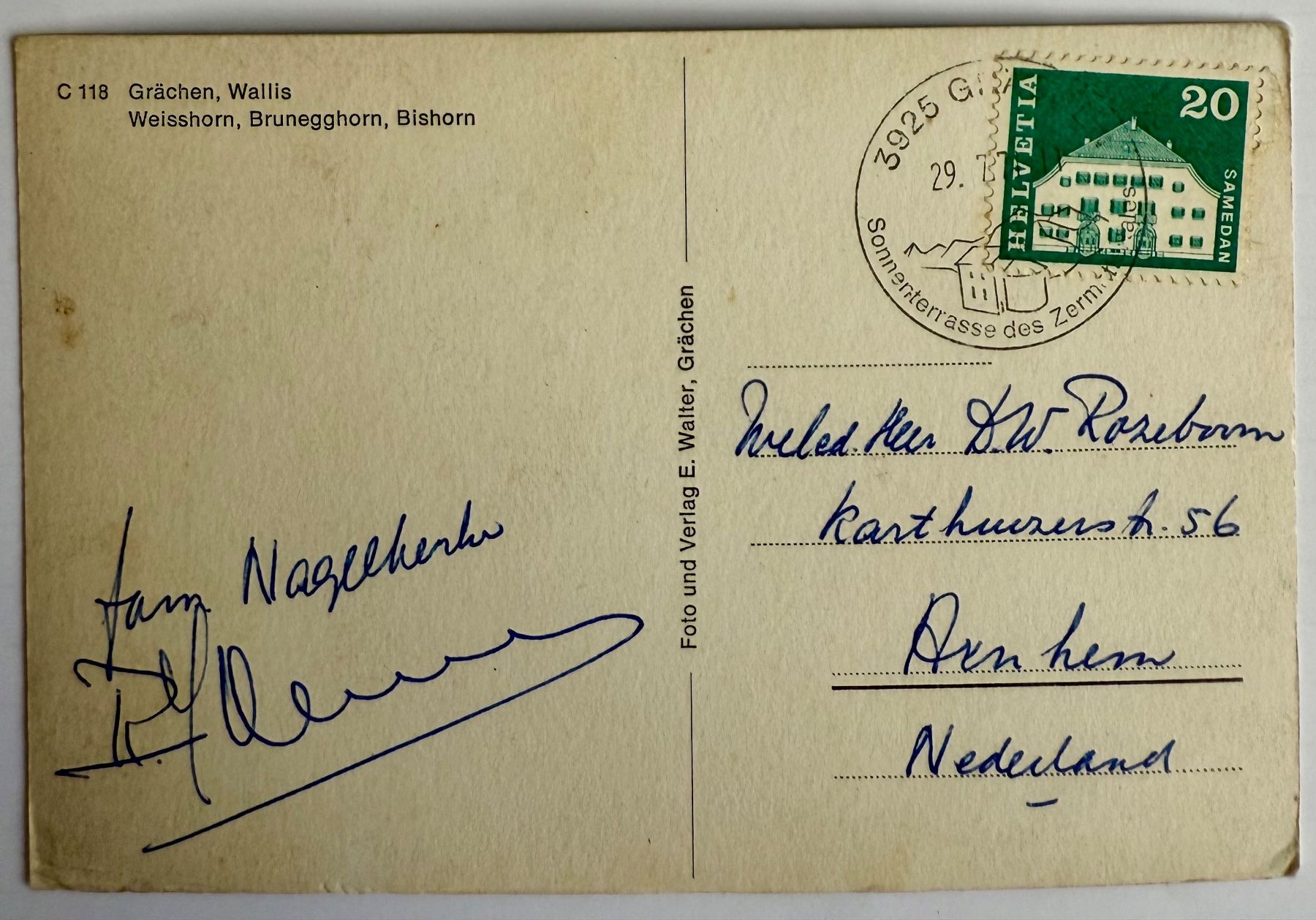 Cartoline postali: Grächen 1971 – Usato da Lutry venduto da Ediego 1