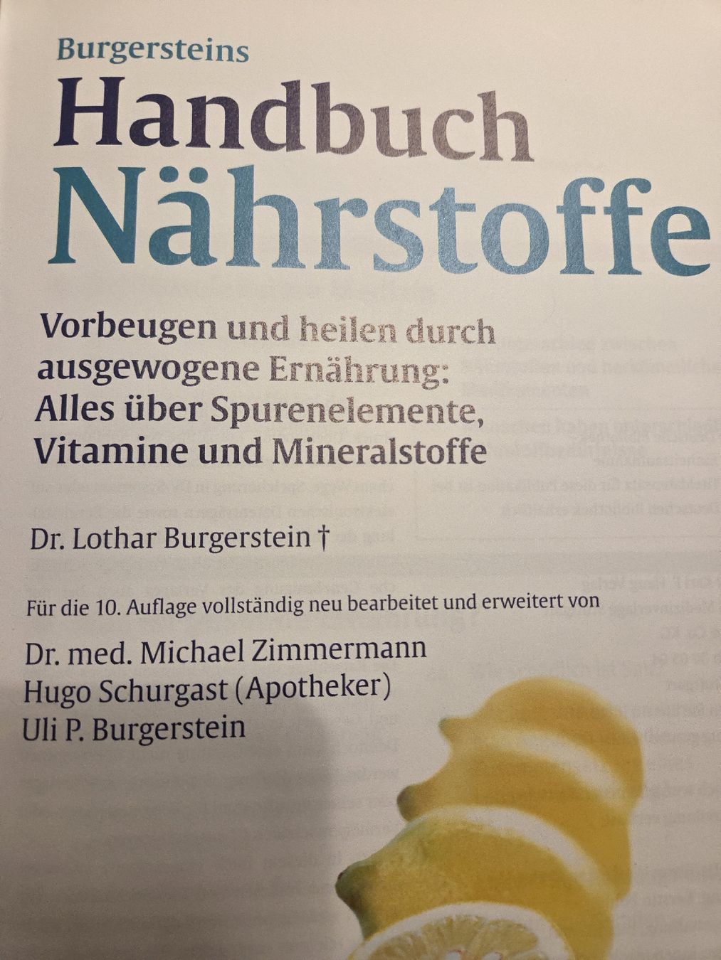 Bücher: Burgersteins Handbuch Nährstoffe🍋 – Gebraucht aus Rafz von leoncupra 2
