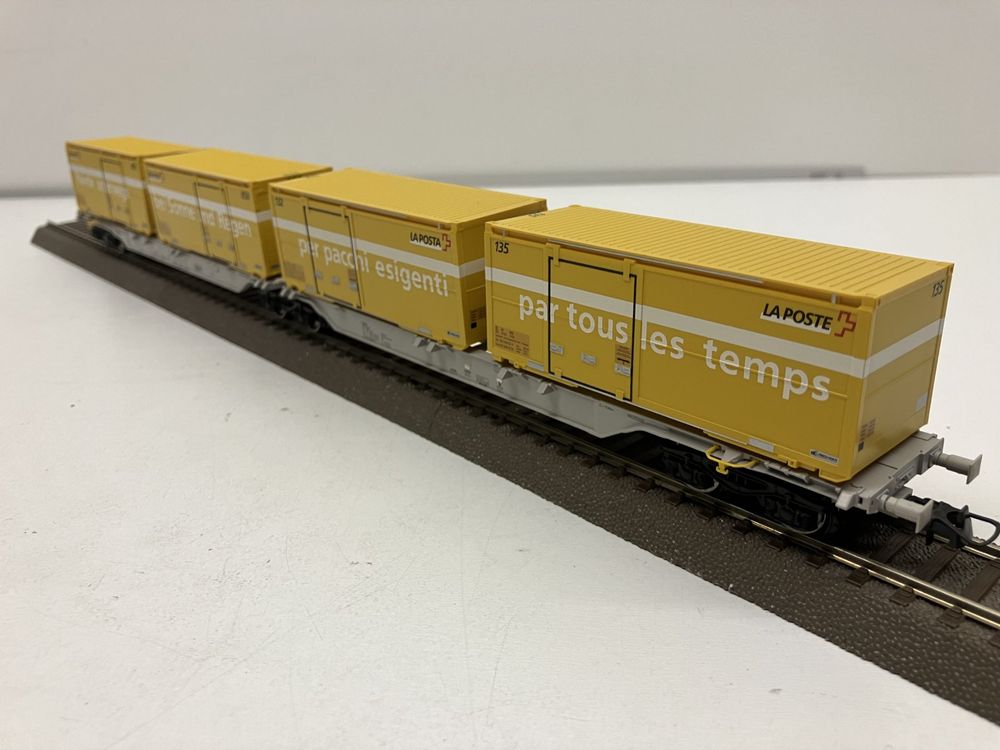 Roco 66564 SBB = Tragwagen SBB mit 4 Container Post (Neu und ...