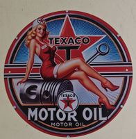 Texaco Motor Oil Blechschild, neu Vintage look. (nov640)
