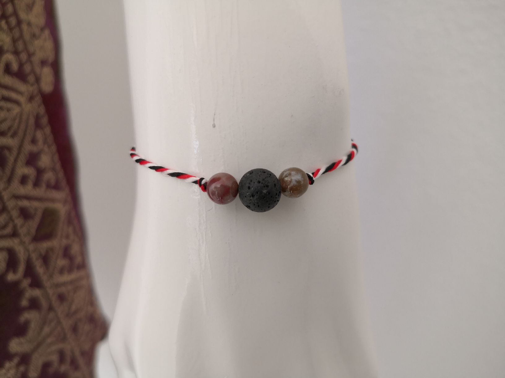 Armbänder & -reifen: 🤩DREIFARBIGES GLÜCK-ARMBAND MIT JAVA-STEIN & PERLEN NEU – Neu (gemäss Beschreibung) aus Olten von Naja-Twins-Twins