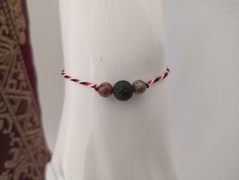 🤩DREIFARBIGES GLÜCK-ARMBAND MIT JAVA-STEIN & PERLEN NEU