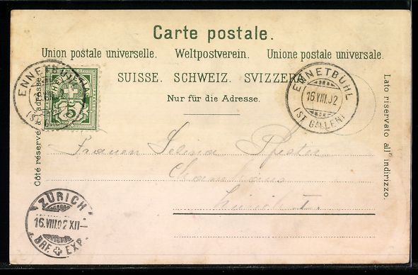 Cartoline postali: Litho Rietbad, Kurhaus mit Blick über d – Usato da Berlin venduto da bartko-reher 1