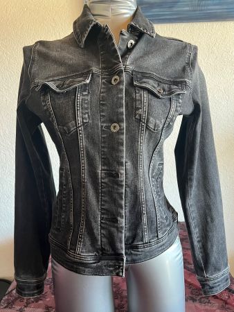 Veste en jean noire cintrée, marque Salsa, taille S