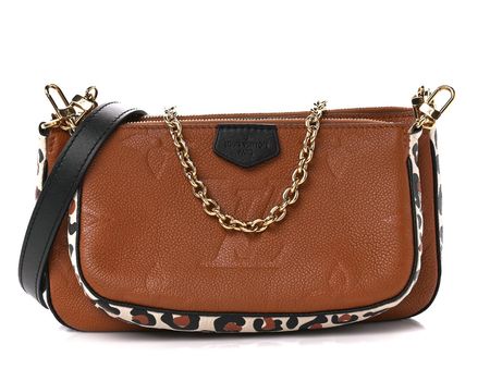❤️Louis Vuitton Multi Pochette Empreinte Leder Caramel