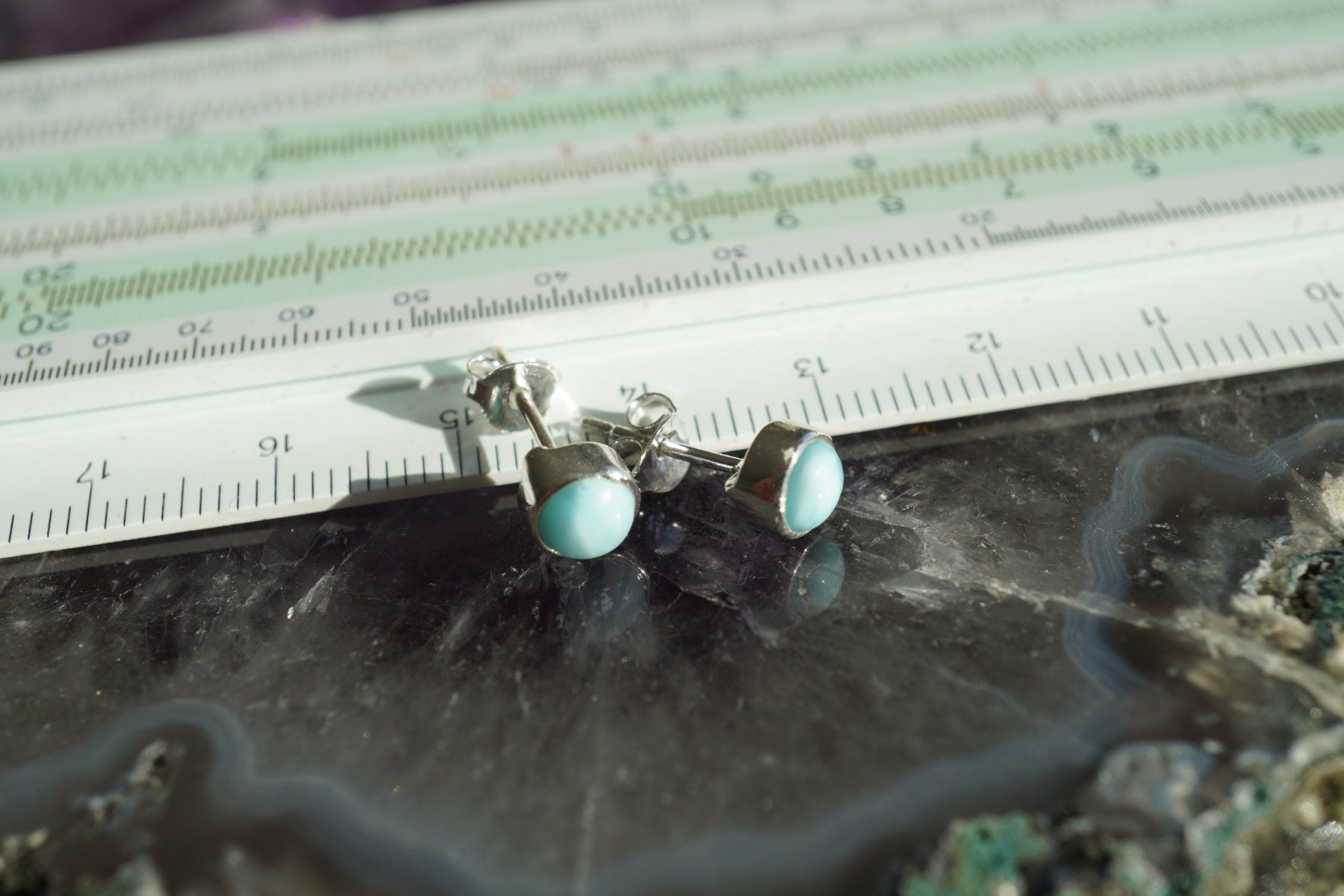 Orecchini pendenti & Orecchini a lobo: Larimar     Ohrstecker 6 mm Silber Sehr Schön – Nuovo e nell'imballaggio originale da Eschenbach SG venduto da topstone 4