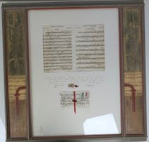 Gerahmte Collage mit Musik Motiven