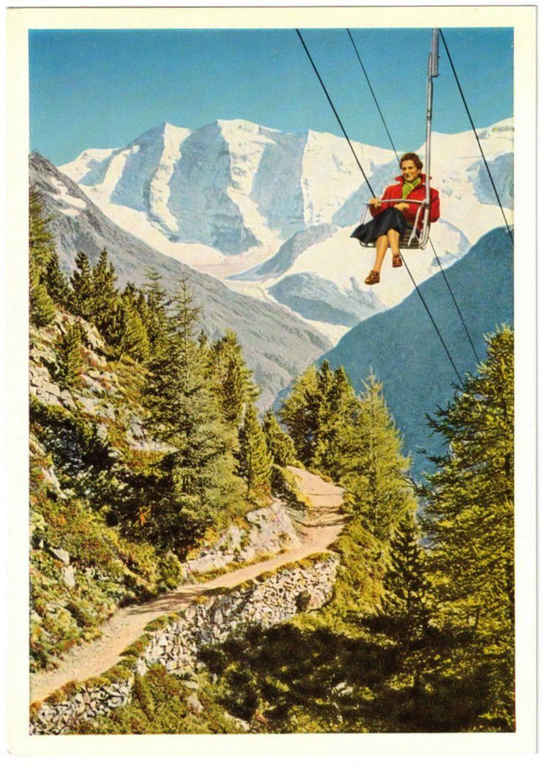 Cartoline postali: Pontresina - Sessellift Alp Languard – Usato da Binningen venduto da Mountainrider