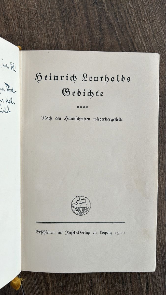 Libri: Heinrich Leutholds Gedichte 1910 – Usato da Amden venduto da Arven-Schmuck