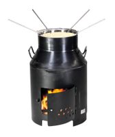 Fondue- und Grillofen Outdoor "Milchbotte", schwarz
