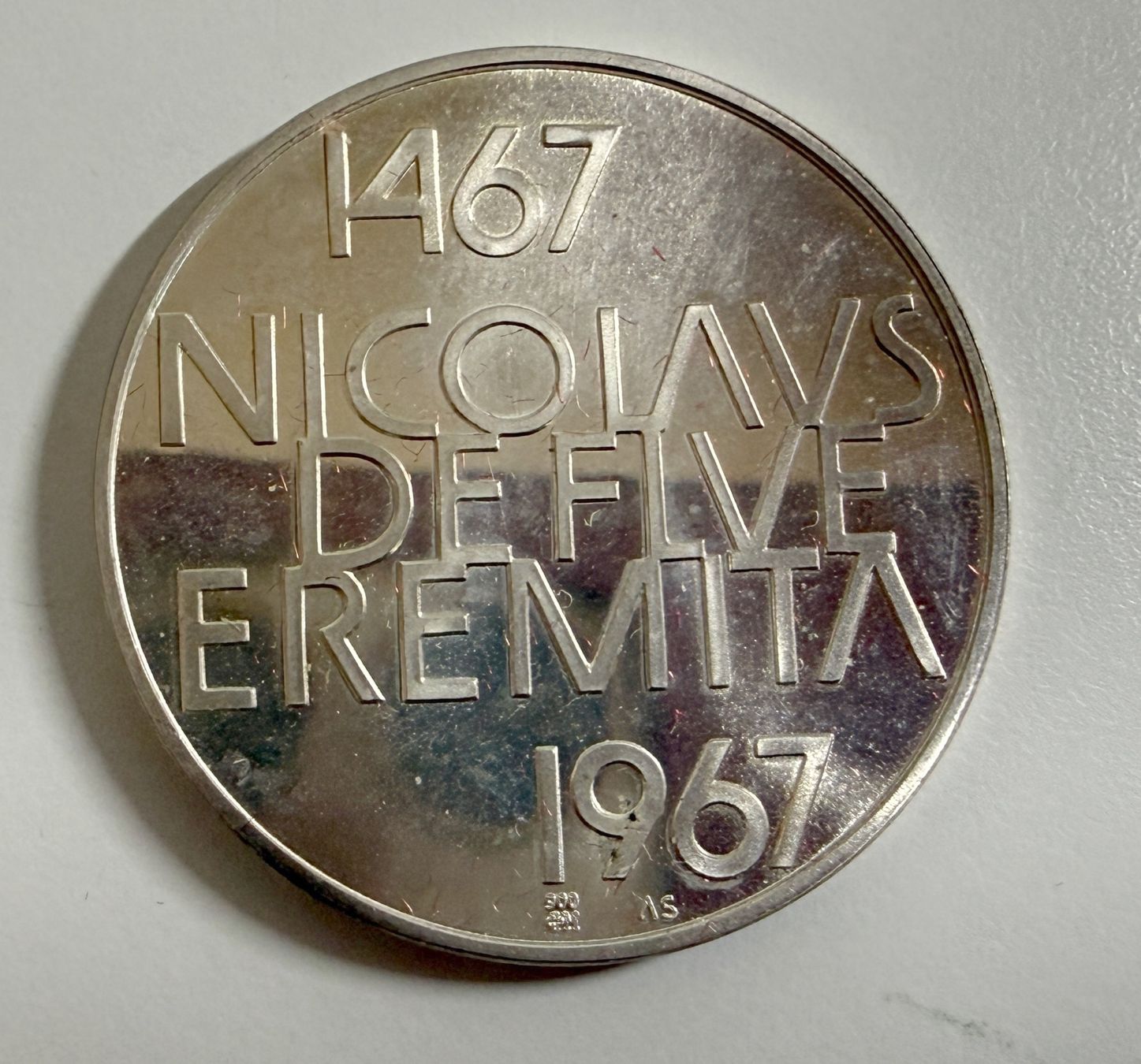 Medaillen: Medaille - 1467 - NICOLAVS DE FLUE EREMITA - 1967 – Gebraucht aus Samedan von Gischpel25