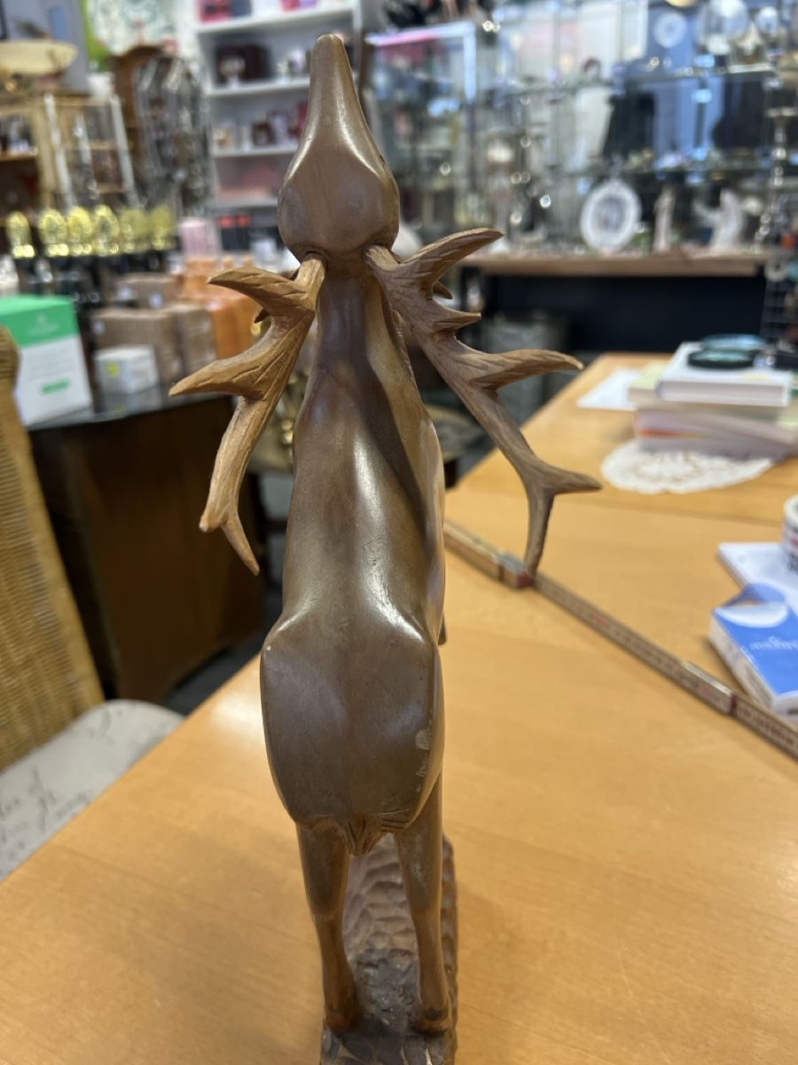 Statuette: Holz-Hirsch, geschnitzt, Herbst Dekoration – Usato da Rorschach venduto da TrendyDeals 4