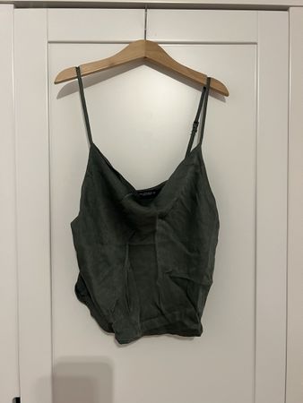 grünes satin Top Zara