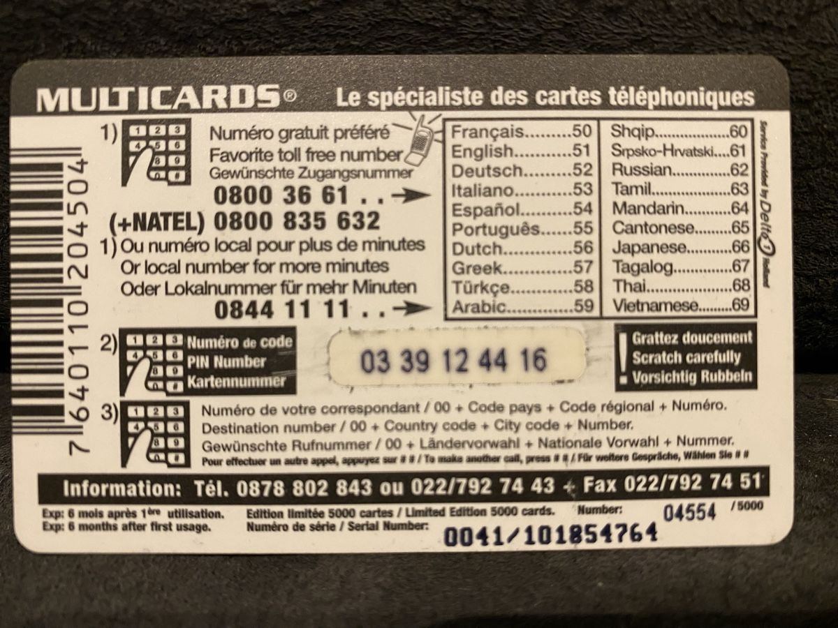 Cartes de téléphone: Carte – D'occasion à Lausanne par babacard10 1