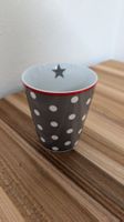 Becher von Krasilnikoff, grau mit weissen Punkten, neu