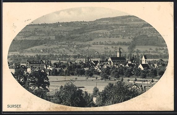 Cartoline postali: AK Sursee, Gesamtansicht, 1917 – Usato da Berlin venduto da bartko-reher