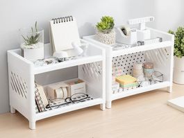 2 Stück Schreibtisch Organizer Doppelablage Büro Aufbewahrun