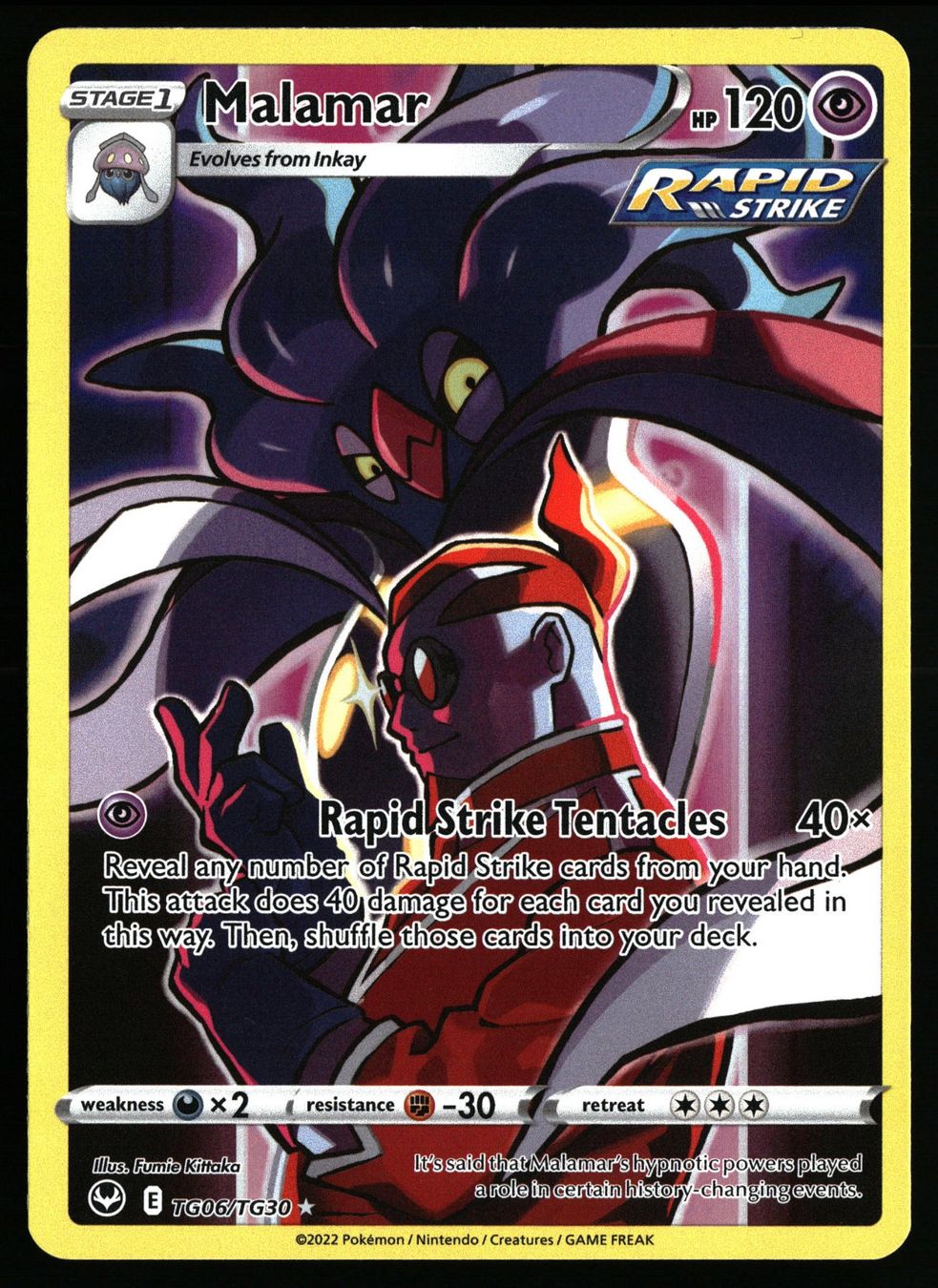 Pokémon Carte collezionabili: Malamar #TG06 Pokemon Silver Tempest – Usato da Feuerthalen venduto da Plazatoys