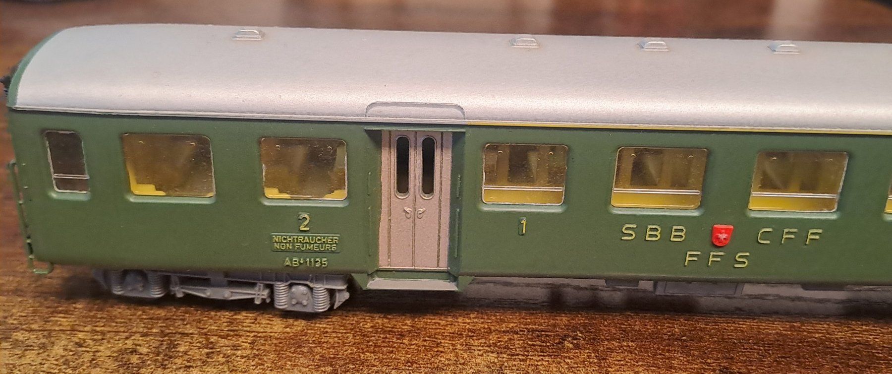 Kleinbahn Modellini di ferrovie: Kleinbahn, SBB Personenwagen AB4 1135 – Usato da Bertschikon Gossau venduto da Singeruwe 2