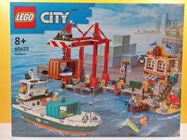 LEGO City 60422 Hafen mit Frachtschiff - Schiff & Kran NEU