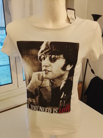 John Lennon Herren T-Shirt M Kult Musik Shirt NEU WEISS 🎶🎵