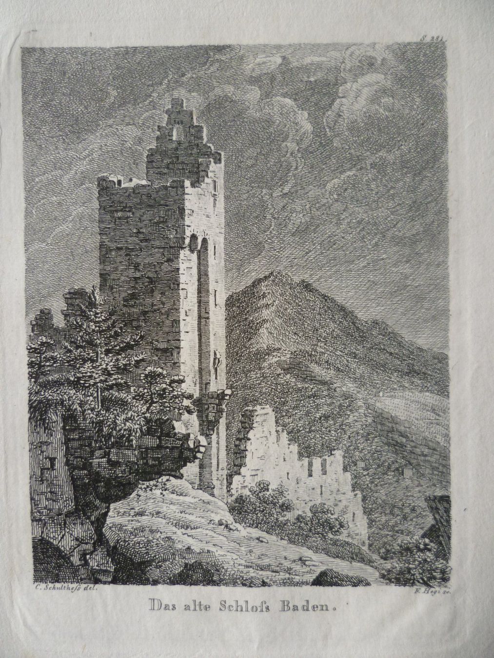 Stiche: BADEN    DAS ALTE SCHLOSS – Neu (gemäss Beschreibung) aus Bevaix von bohrap