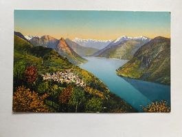 Lago di Lugano - Brè e sfondo di Porlezza