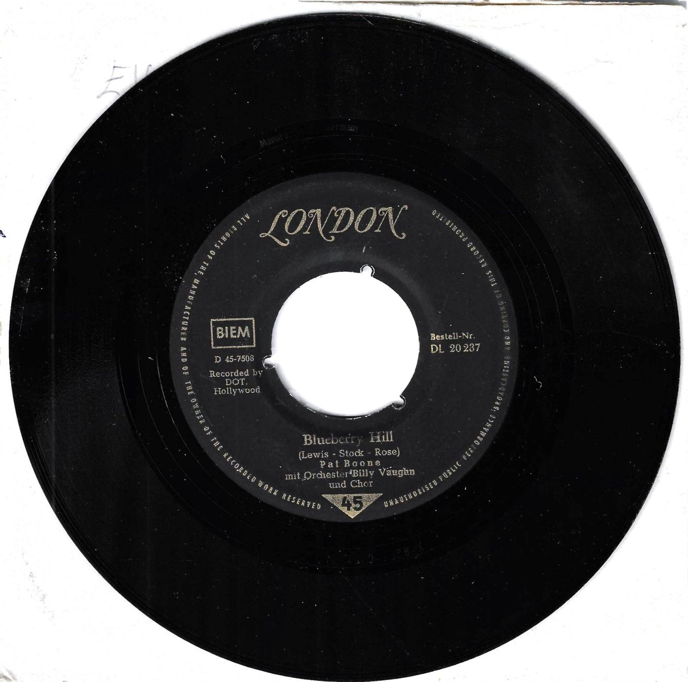 Schallplatten: Pat Boone - Blueberry Hill – Gebraucht aus Savagnier von Ne2065
