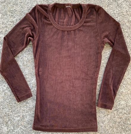 körpernahes LA-Shirt Damen-T-Shirt marronfarbenes Shirt