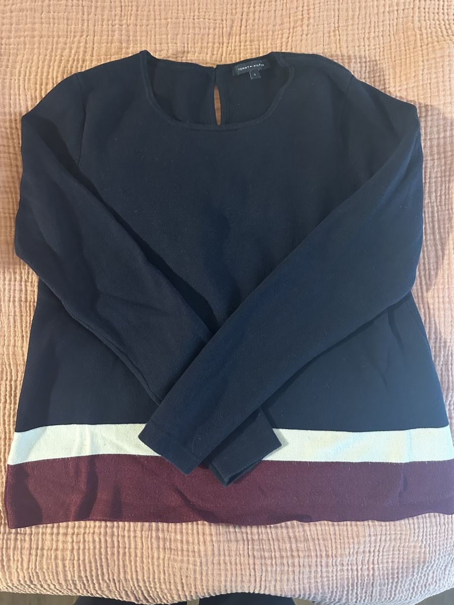 Maglioni & Felpe: Tommy Hilfiger Pullover, Dunkelblau/Bordeaux, Gr. M – Usato da Reichenburg venduto da Noelle6002