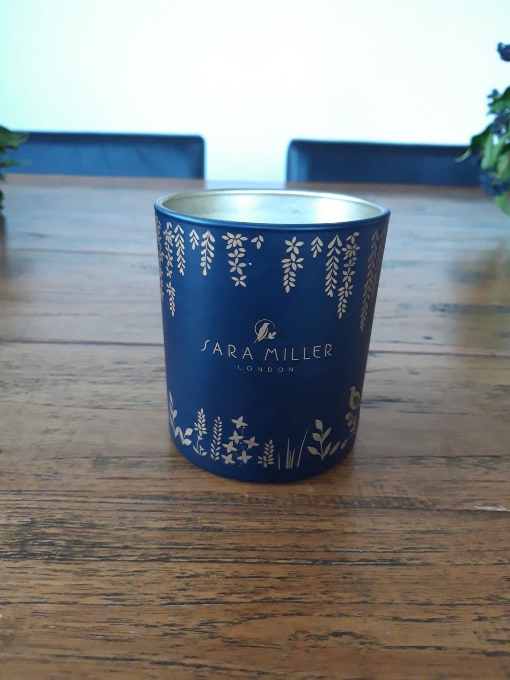 Kerzenständer: Kerzenhalter Windlicht Sara Miller Boho Ethno blau gold Glas – Gebraucht aus Feuerthalen von tanatha_st