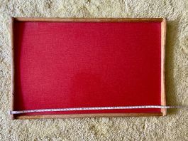 Vintage Holztablett / Serviertablett  Rot/Grau