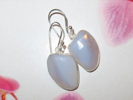Ohrringe CHALCEDON 925 Silber fazetiert VP 69,-