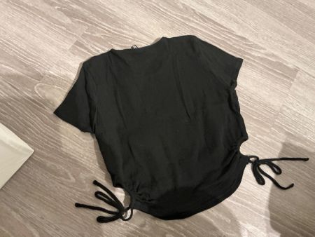 Damen T-Shirt schwarz mit seitlicher Schnürung Gr.L