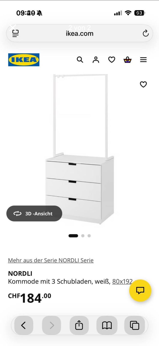 Ikea Kommoden: Ikea kommode mit Kleiderstange – Gebraucht aus Pratteln von den_q2tq 1