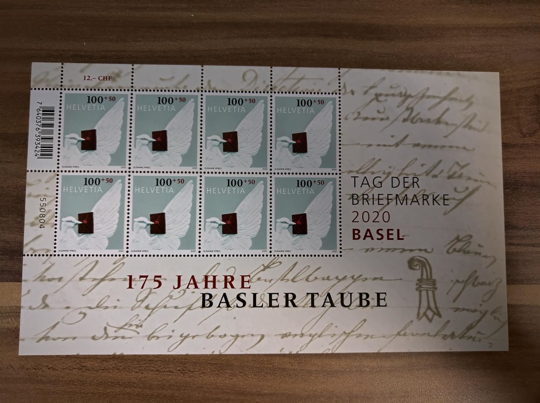 Tutti i francobolli: Kleinbogen 175 Jahre Basler Taube 2020, Postfrisch – Nuovo (secondo la descrizione) da Rickenbach SO venduto da Bytebull