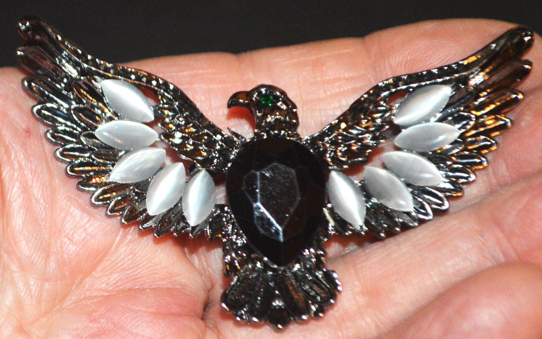 Spille & Fermagli: Brosche oder Halskette - L-6710 - Adler silbrig mit Strass – Nuovo e nell'imballaggio originale da Goldiwil (Thun) venduto da han_v5b7 3