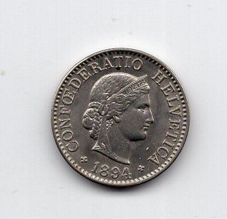 Tutti le monete: (1165) Schweiz, 5 Rappen 1894, top stgl – Usato da Rüthi (Rheintal) venduto da erdnuessli1 1