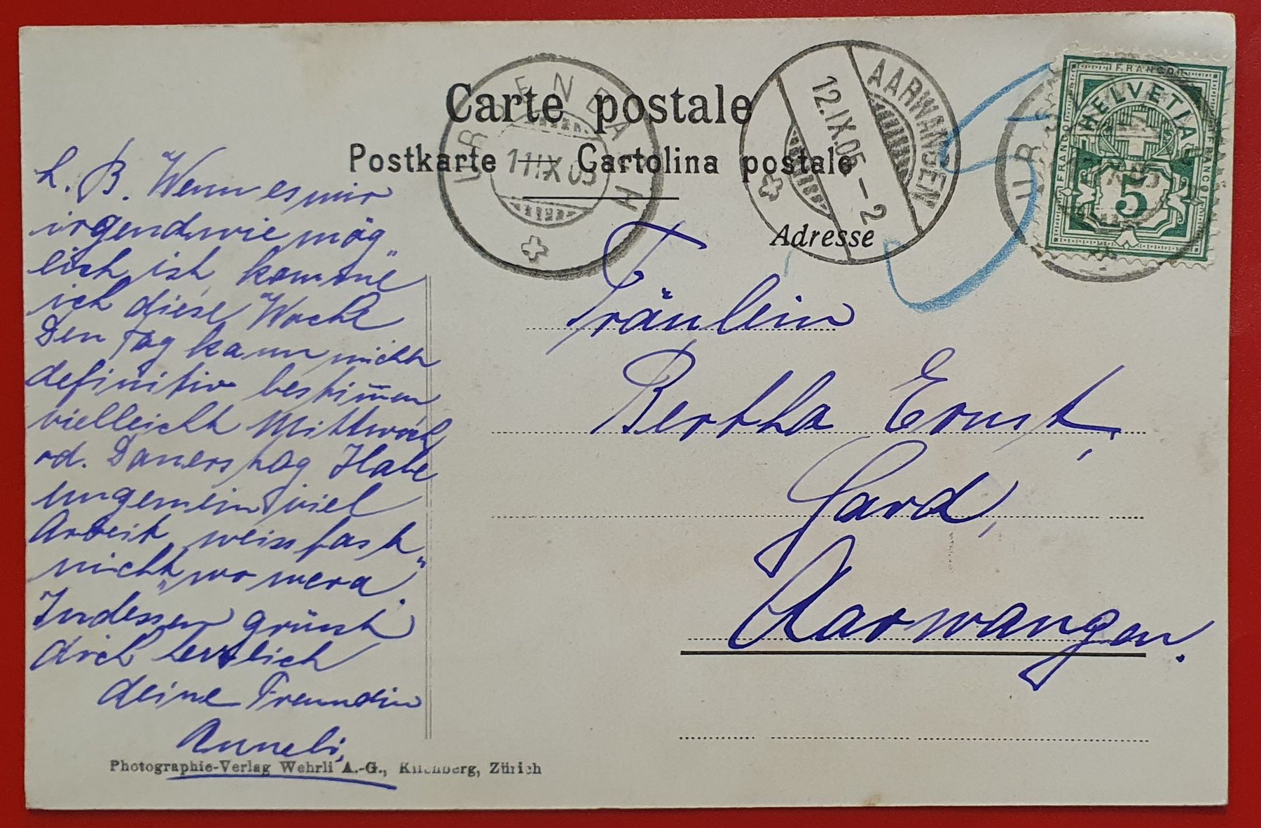 Cartoline postali: Ursenbach bei Langenthal 1905 – Usato da Kreuzlingen venduto da Rschweiz1 1