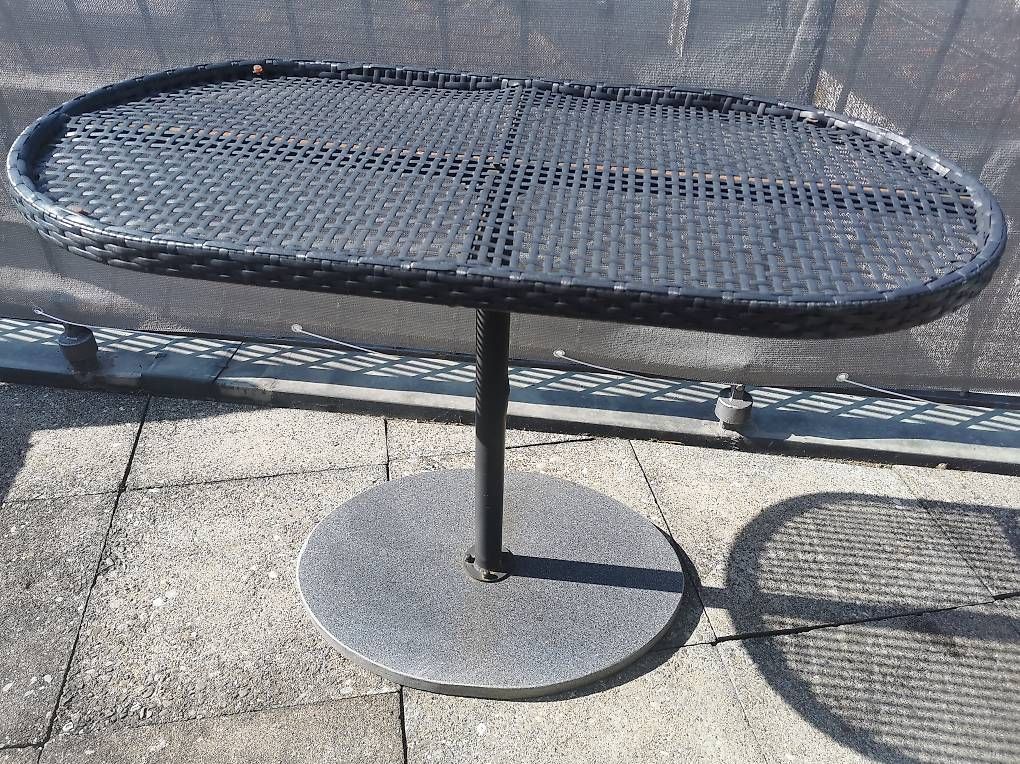 Set di tavolo e panche: Poly Rattan Tisch set Marmorsockel schwarz – Usato da Brunnen venduto da JJaime 2