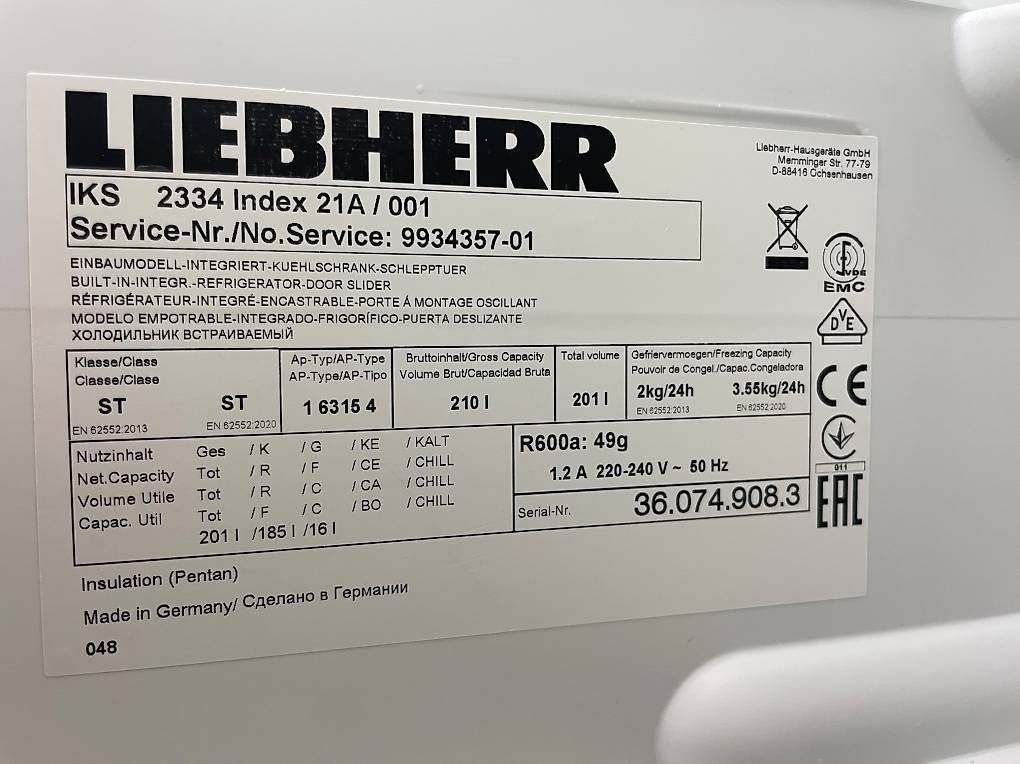 Liebherr Frigoriferi: Frigo encastrable Liebherr IKS2334 – Usato da Les Plans-sur-Bex venduto da asl_5bsr 1