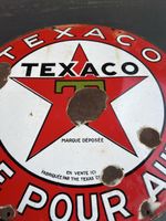 OriginaleTexaco Emailleschild rund mit Gebrauchsspuren