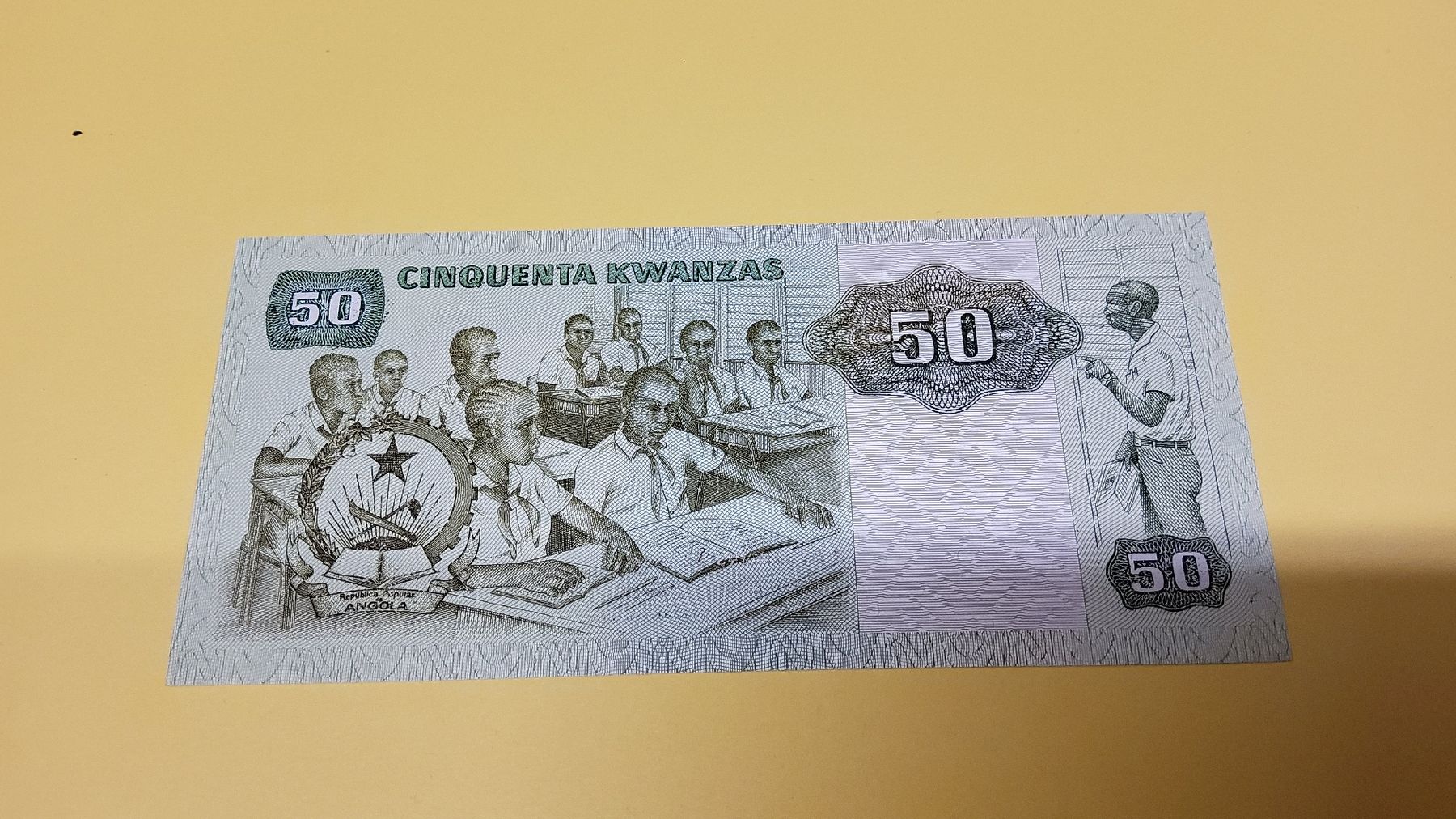Banconote: Angola 50 Kwanza 1984, Banknote, – Nuovo e nell'imballaggio originale da Herisau venduto da Nluanalucas 1