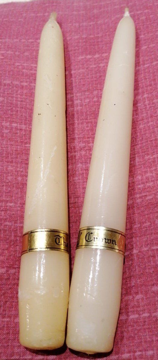 Candele: zwei alte Kerzen aus England – Usato da Grächen venduto da Hel7890 1